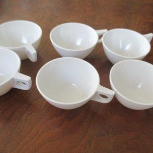 Ovation by Westinghouse White Melmac Coffee Tea cups set of 6 vintage melamine